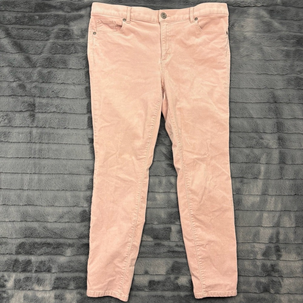 LOFT Outlet Pink Corduroy Modern Skinny Pants Petite 12P Blush Stretch Trousers
